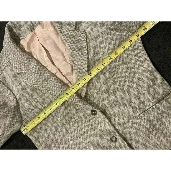 Gallery Vintage 100% Wool Blazer Coat Gray Women’s L Large Jacket Button Front - Picture 4 of 6